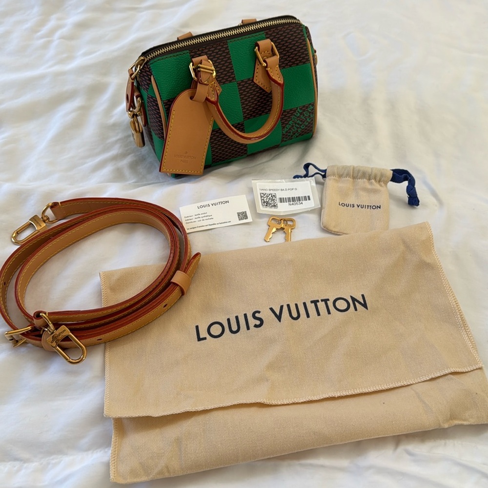 Louis Vuitton Speedy Bandouliere 18 Damier Pop Green